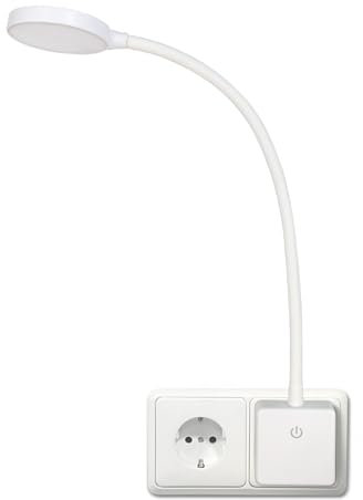 ENUOTEK Lampada Notturna da Lettura Parete a LED Dimmerabile con Spina e Interruttore Tattile 4W 350Lm Illuminazione Luce Neutra 4000K Nessuna Funzione di Controllo Remoto Lot di 1