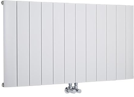 MILANO White Horizontal Single Flat Panel Aluminium Radiator 600 x 1135mm