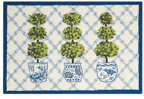 Peking Handicraft 30TG24C03 Topiary Hook Rug, 2 x 3 inch, Multicolor