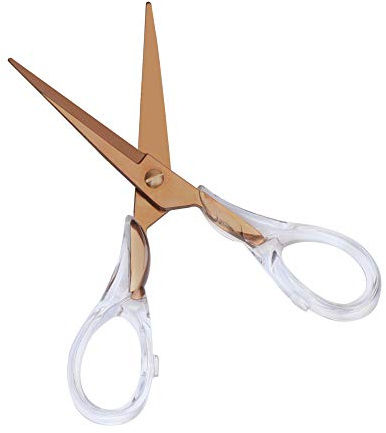 MultiBey Schere gerade Acryl Gold Edelstahl Mehrzweckschere Bastelschere 16,5 cm (Roségold)