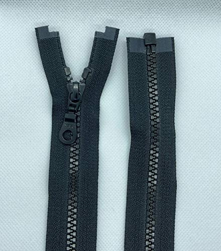 LIL YKK Reißverschluss Kunststoff Zähne Nr.5 mittelgrob Teilbar (580 Schwarz, 64cm)