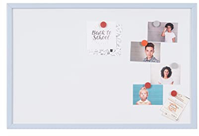 Bi-Office Whiteboard mit pastellfarbenem Rahmen, magnetisch trocken abwischbar, pastellblauer MDF-Rahmen, 60x40cm