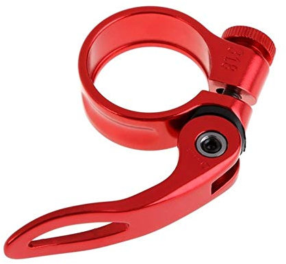 BANGHA Fahrrad Sattelklemme 2 Stück Aluminium-Legierung Sattleklemme Schnell 31.8mm MTB-Fahrrad-Sattel Sattelklemme Schnellspanner Fahrrad Ersatzteile SattelstüTzenklemme (Color : Red)
