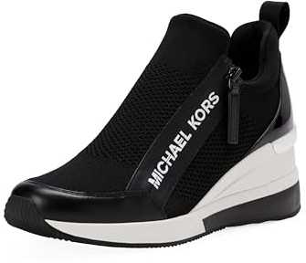 Michael Kors Women's Willis Wedge Trainer, Black, 7
