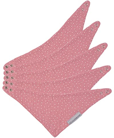 ULLENBOOM ® Dreieckstuch Baby 5er Set, Musselin Tuch in Rosa (Made in EU) - Ideal als Halstuch und Baby Lätzchen, 100% OEKO-TEX Baumwolle und schadstoffgeprüft, Für Jungen und Mädchen