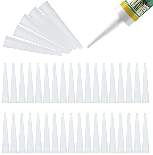 Beccuccio Silicone, 100 Pezzi Punte Ricambio Ugelli in Silicone, Beccucci Silicone per Sigillante Adesivo e Pistola per Silicone, Ricambio Ugelli per Calafataggio per Sigillante