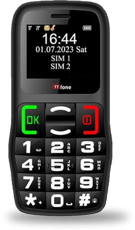 TTfone TT220 - Téléphone Portable à Grosses Touches pour Personnes âgées avec Bouton d'assistance en Cas d'urgence (avec câble USB)