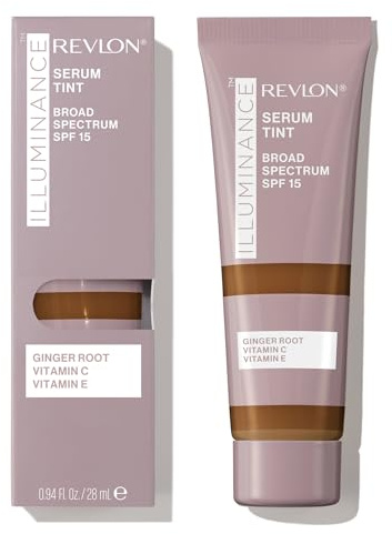 Revlon Illuminance Tinted Serum Foundation, dreifach Hyaluronsäure Serum, gleicht den Hautton aus, hellt den ganzen Tag lang mit Feuchtigkeit ab, LSF 15, 517 Amber, 28 ml