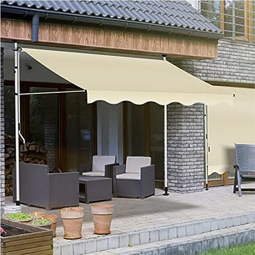 Klemmmarkise,Markise 3m Breit,Markise Balkon,Balkon Markise,Balkon Markise Ohne Bohren,Balkon üBerdachung,Klemmmarkise 200cm Breit,Klemmmarkise 3m,Balkonmarkisem,Einfache Montage 250cm（8.2ft） Beige