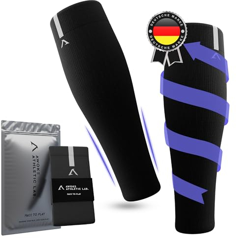 AWOKE® Wadensleeves - Waden Kompression | Kompressionsstrümpfe Damen & Herren | Stützstrümpfe für Handball, Laufen, Joggen | Thrombosestrümpfe | Bandagen für Venen & Krampfadern