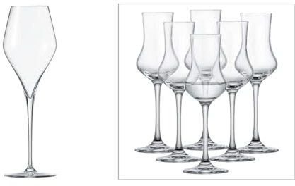 Schott Zwiesel 141706 Finesse Champagneflûte met MP, 0.3 L, 6 Stück & Digestifset Classico (6er-Set), klassische Schnapsgläser mit Stiel