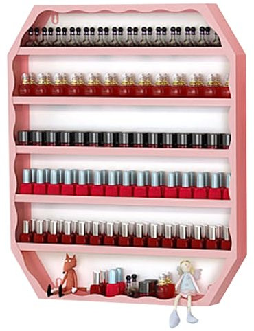 HENGCMM Nagellackregal Wandregal, Nagellackständer Metall, 5 Etagen Metall Nagellack Wandregal Wandregal Lippenstifthalter Organizer Wandregal Parfüm Regal Für Nagelstudios,1PCS