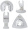 Vearter 4PCS Diamond Multi Tool Blade, Universal Multitool Blades for Grit Grout Removal, Quick Release Multi Tool Blades for Tile, Air Brick, Cement, Concrete, Masonry