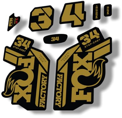Autocollant de rechange pour fourche Fox 34 2021 Step Cast Series Gold (brillant)