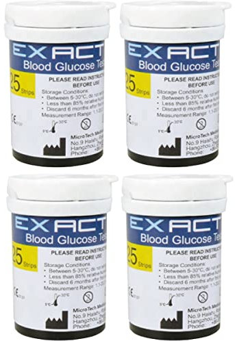 Exactive VITAL Glucosa en Sangre Kit Tiras de Prueba 100 Piezas de Monitor de azúcar en Sangre