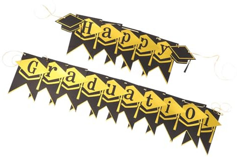 DIYEAH 1satz Graduation Banner Für Abschlussfeier Dekoratives Hintergrundbanner Mit Abiturhut Für Unvergessliche Schulabschlussfeier Für Innen Und Außeneinsatz