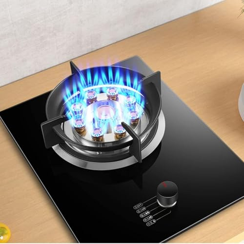 THEGA Fornello A Gas - Stufa A Gas, Desktop E Cucine da Campeggio con Incasso, Stufe A Gas in Vetro Temperato 9 Bruciatore A cavità, per Home Kitchen Motor Home Camp, 7,0kw(NG)