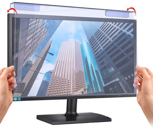 Computer Universale Filtro Anti Luce Blu,Anti Luce Blu Proteggi Schermo,Pellicola Filtrante Anti-UV per la Protezione degli Occhi per Monitor&Desktop PC,Installazione sospesa,staccabile,riutilizzabile