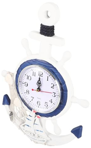 MAGICLULU Orologio Da Parete a Forma Nave Ancora Orologio Da Appendere o Soggiorno Realizzato in e Plastica