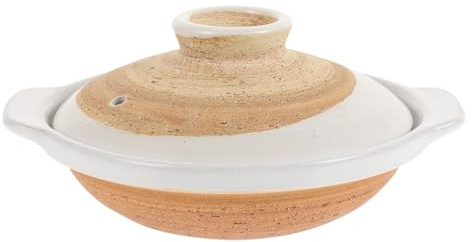 Casserole en Céramique Japonaise pour Mijoter, Khaki | Résistance à Haute Température, Répartition Homogène Chaleur, Nettoyage Facile, pour Hôtels et Maisons