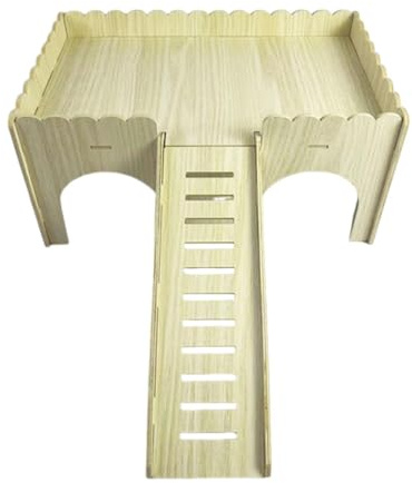 Fonowx Escondite para Hámster, Jaula Ventilada, Casa de Madera para Erizos, Conejos, Animales Pequeños