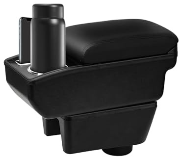 Car Armrest,Car Armrest Box Compatible With Seat Ibiza, Arm Rest For Car | Compatible With Ibiza 4 Iv 2008-2016，Armrests With Mobile Phone Box, Cup Holder, Double-Layer Storage Rack