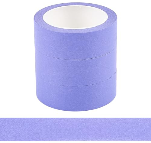 craspire 3 Rouleau de Ruban de Masquage Violet 11 Yards X 0.6 Pouces Papier Coloré Peintres Adhésif Multi Usages Texturé Ruban D'Étiquetage Bricolage Artisanat pour Maison Bureau Salle de Classe Arts