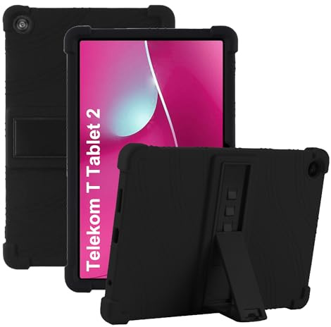 Heioloo Hülle für Telekom T Tablet 2 10.1 Schutzhülle mit Kickstand [Nie Vergilbung] Stoßfest Silikon Hülle Kratzfest Weiche Bumper Rückseite Cover - Blau