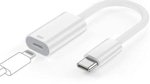 USB Type C to Lightning Jack Adapter，Fast Charging Headphone Audio Adapter with Data Converter and Audio Cable Compatible with iPhone 16/15, iPad Pro MacBook HuaweiM60 Allows You to Enjoy Music