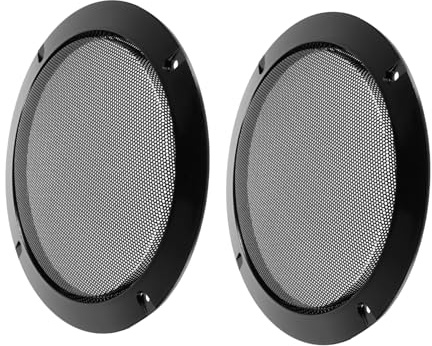 HEALSOPTHY 2 Stück Teiliges Lautsprecher Metall Schutzgitter Schwarze Lautsprecherabdeckung Langlebiger Metall Lautsprecher Grill Dekorativer Horn Schutz für Auto