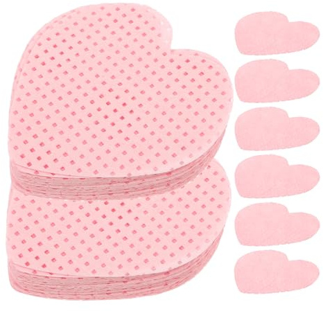 Lingettes Décapantes pour Ongles Non Pelucheuses, 200 Feuilles | Rose, Forme Cœur, Coton, Usage à Domicile, Routine de Soins des Ongles
