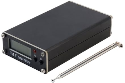 VBESTLIFE 0,5W FM-sändare, Digital Skärm Stereo FM-radiosändare 76-108MHz Justerbar Frekvens 2000m Räckvidd, med Typ C för Telefon PC MP3 (Svart)