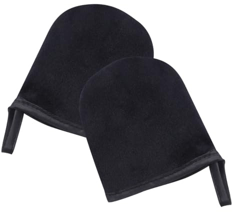 2 Stück Selbstbräuner Handschuhe aus Flockstoff Schwarz