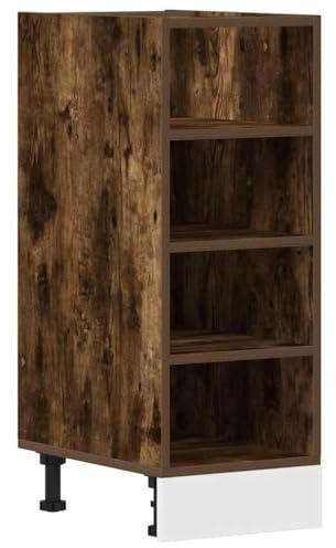 HETFTJN Kitchen Base Cabinet, Smoked Oak Engineered Wood, 30x44.5x81.5cm