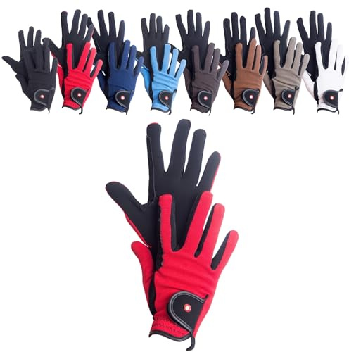 RL24 - Reithandschuhe Damen, Herren & Kinder Professional | Handschuhe zum Reiten – Reiterhandschuhe mit Nubuk Magic-Lederimitat – rutschfest & atmungsaktiv – viele Größen