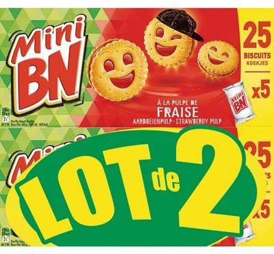 BN Mini biscuits à la fraise - Le lot de 2 paquets de 175g