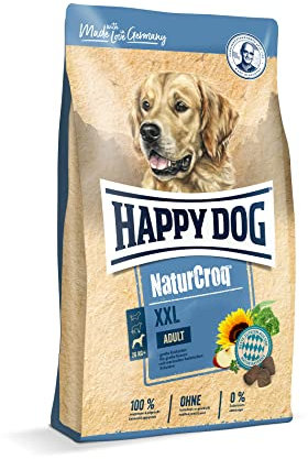 Happy Dog 60524 – NaturCroq XXL – Trockenfutter mit Kräutern und großen Kroketten – Mix für größere Hunde – 15 kg Inhalt