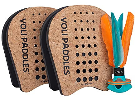 Waboba VOLI Set per 2 Giocatori di Paddle, Include un Volano da Badminton e 2 Racchette, per Giochi in Giardino o in Casa, Adatto a Bambini e Adulti di tutte le età