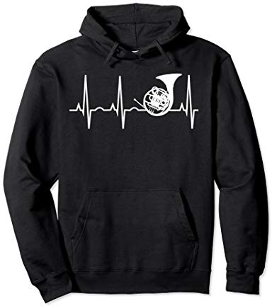 Waldhorn Kapuzenpullover Waldhorn Spieler Heartbeat Geschenk Pullover Hoodie