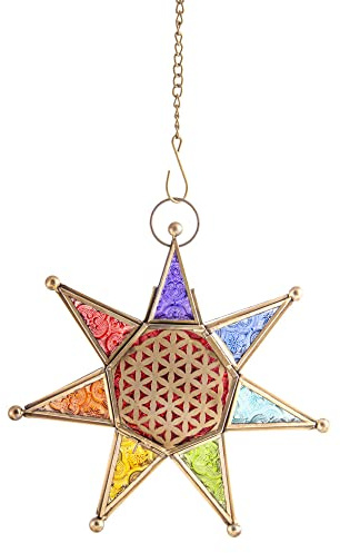 Berk L-01 Orientalisches Licht Chakra Stern mit Kette Laterne für Teelichter