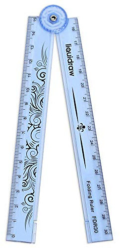 Liquidraw Regla plegable de 30 cm Regla plegable Papelería escolar (azul)