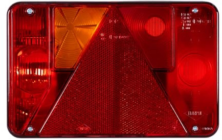 HORPOL Rückleuchte LZT 471 links 12 bis 24 V 6 Funktionen Positionslicht Bremslicht Nebelschlussleuchte für Anhänger Busse und Abschleppwagen Kabeltülle für einfachen Anschluss