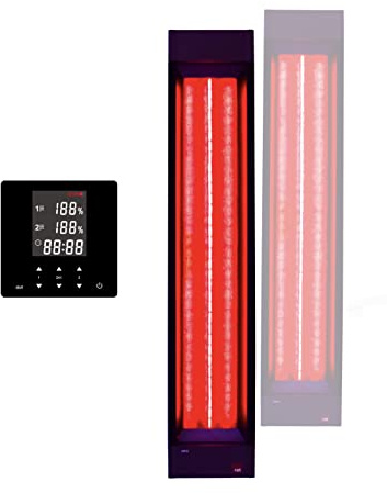 B-Ware 1 x infraröd strålkastare InfraROTmed 500 W + 1 x 750 W kontroll djupvärme fullspektrumstrålkastare för bastu och infraröd kabin, för eftermontering eller självbyggnad