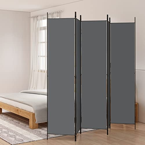 WIFESE Paravento a 5 Pannelli Antracite 250x220 cm in Tessuto Divisore per Ambienti Spazio Privato Proteggere Privacy Parete di Fondo Paravento Separe Camera da Letto Ufficio Facile da Riporre