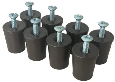 Tappo di Arresto Conico Paracolpo in Nylon per Avvolgibili Tapparelle Conf. 8 Pezzi (30 mm, Marrone)