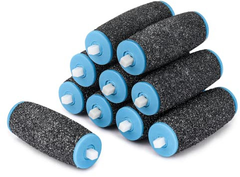 BOLASEN 10 Stück Hornhautentferner Ersatzrollen, 3 Arten von Rauheit (Coarse zum Entfernen Harter Haut), Velvet Smooth Ersatzrollen, kompatibel mit Scholl, Pediküre Fußpflege Set