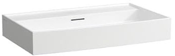 LAUFEN Kartell Aufsatzwaschtisch, ohne Hahnloch, mit Überlauf, 800x460mm, H8163367571091, Farbe: weiß matt