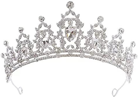 Kristall-Strass-Hochzeits-Tiara für Braut, Hochzeit, Königin, Krönung, Geburtstagsfeier, silberne Krone, Frauen, Karneval, Party, Urlaub, Feier für Erwachsene