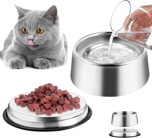 ELISABE Katzennapf Erhöht, Edelstahl Futternapf Katze Erhöht, Katzenfutternapf für Futter und Wasser, Abnehmbar Erhöhte Katzenschüssel und Schüssel für Katze, Welpen und Kleine Hunde