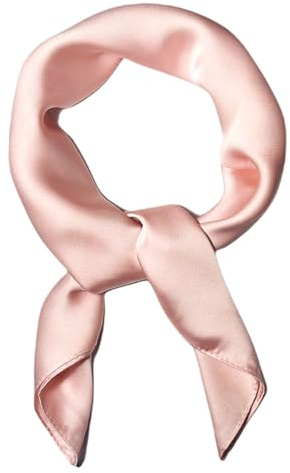 WESTEND CHOICE Square Satin silk Scarves Plain Neck Scarf 50s Retro Women Scarf Lightweight Silky Bandana Wrap women's scarves 70 x 70 cm (Light pink)